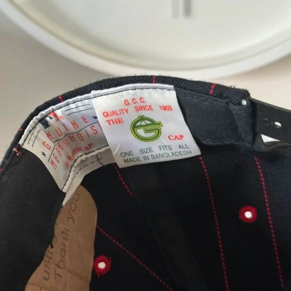 Vintage New York Yankees MLB NY Black Red Pinstripe Snapback Hat - Picture 7 of 7